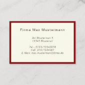 Moderne Elfenbein Visitenkarte (Rückseite)