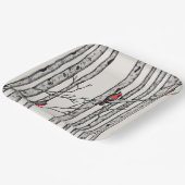 Moderne Elfenbeinbäume und Rote Kardinal Pappteller (Gewinkelt)