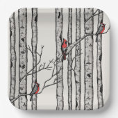 Moderne Elfenbeinbäume und Rote Kardinal Pappteller (Vorderseite)
