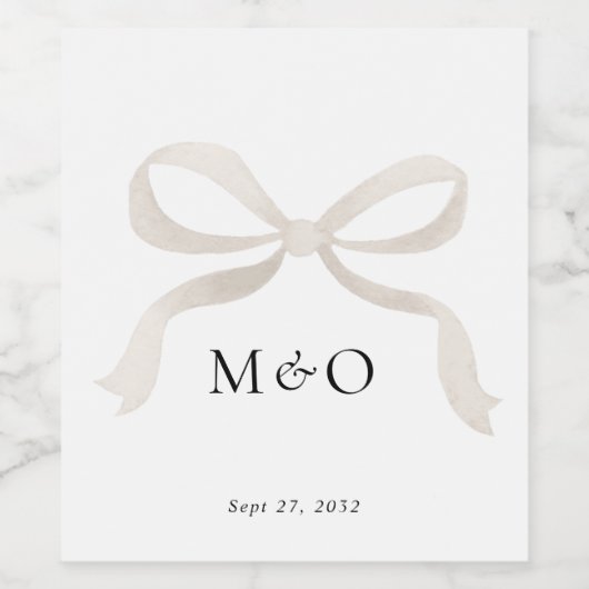 Moderne Elfenbeinblume Weinetikett (Einzelnes Label)