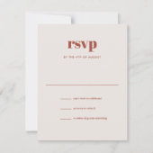 Moderne Elfenbeinbraun Trendy Mix Match Wedding RSVP Karte (Vorderseite)