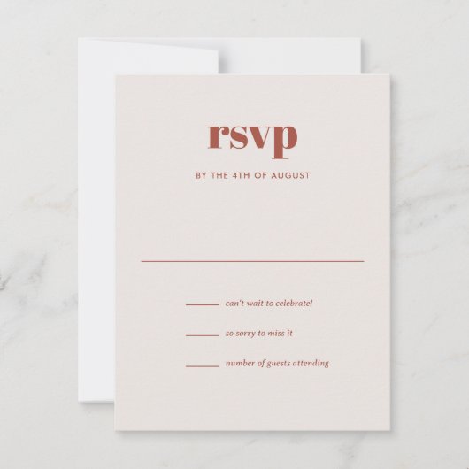 Moderne Elfenbeinbraun Trendy Mix Match Wedding RSVP Karte (Vorderseite)