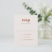 Moderne Elfenbeinbraun Trendy Mix Match Wedding RSVP Karte (Stehend Vorderseite)
