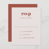 Moderne Elfenbeinbraun Trendy Mix Match Wedding RSVP Karte (Vorne/Hinten)