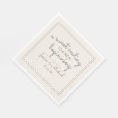 Moderne Elfenbeincreme Hochzeit Süß Unterwegs Serviette (Ecke)