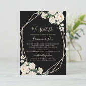 Moderne Elfenbeinflora wir machen noch immer eine  Einladung (Stehend Vorderseite)