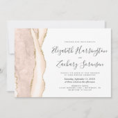 Moderne Elfenbeingoldene Hochzeit Einladung (Vorderseite)