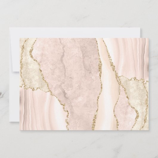 Moderne Elfenbeingoldene Hochzeit Einladung (Rückseite)