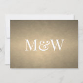Moderne Elfenbeingoldmonogramm-Hochzeit Einladung (Rückseite)