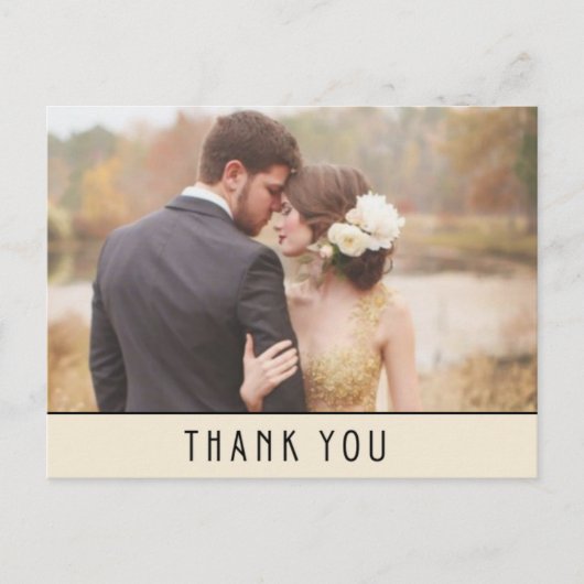 Moderne Elfenbeinhochzeit Danke Postcard Foto Postkarte (Vorderseite)