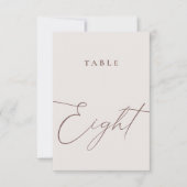 Moderne Elfenbeinkalligrafie Tabelle Acht Tischnum Einladung (Vorderseite)