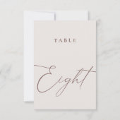 Moderne Elfenbeinkalligrafie Tabelle Acht Tischnum Einladung (Rückseite)