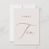 Moderne Elfenbeinkalligrafie-Tabelle Zehn Tischnum Einladung (Vorderseite)