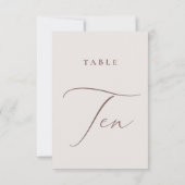 Moderne Elfenbeinkalligrafie-Tabelle Zehn Tischnum Einladung (Rückseite)