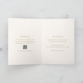 Moderne Elfenbeinküste und Gold QR Code Elegante H Einladung (Innenseite)
