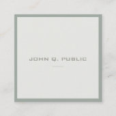 Moderne Elite einfache Designvorlage Elegant Grün Quadratische Visitenkarte (Vorderseite)