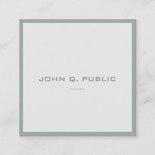 Moderne Elite einfache Designvorlage Elegant Grün Quadratische Visitenkarte (Vorderseite)