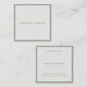 Moderne Elite einfache Designvorlage Elegant Grün Quadratische Visitenkarte (Vorne/Hinten)