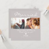 Moderne Eloped Simple Heart Couples Celebration Karte (Vorderseite/Rückseite Beispiel)