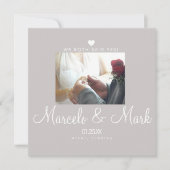 Moderne Eloped Simple Heart Foto Celebration Card Karte (Vorderseite)