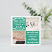 Moderne Emerald Baby Sip & See Party Foto Cards Einladung (Stehend Vorderseite)