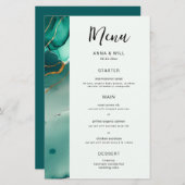 Moderne Emerald Gold Aquamarin Elegante Beach Wedd (Vorne/Hinten)