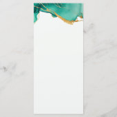 Moderne Emerald Gold Aquamarin Summer Beach Chic H Menükarte (Rückseite)