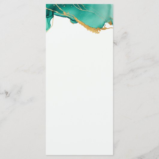 Moderne Emerald Gold Aquamarin Summer Beach Chic H Menükarte (Rückseite)