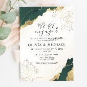Moderne Emerald Gold-Engagement-Partei Einladung