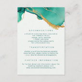 Moderne Emerald Gold Summer Beach Hochzeitdetails Begleitkarte (Vorderseite)