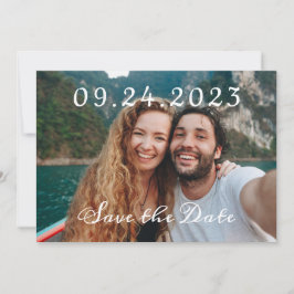 Moderne Emerald Green & Foto QR Code Wedding Save The Date