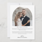 Moderne Emerald Green Foto Wedding Dankeskarte (Rückseite)