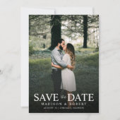 Moderne Emerald Green Foto Wedding Save The Date (Vorderseite)
