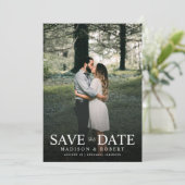 Moderne Emerald Green Foto Wedding Save The Date (Stehend Vorderseite)