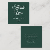 Moderne Emerald Green Minimal Wedding Vielen Dank Mitteilungskarte (Vorne/Hinten)