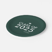 Moderne Emerald Green Personalisiert Graduation Pa Pappteller (Schrägansicht)