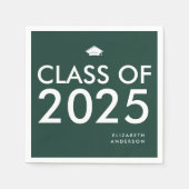 Moderne Emerald Green Personalisiert Graduation Pa Serviette (Vorderseite)