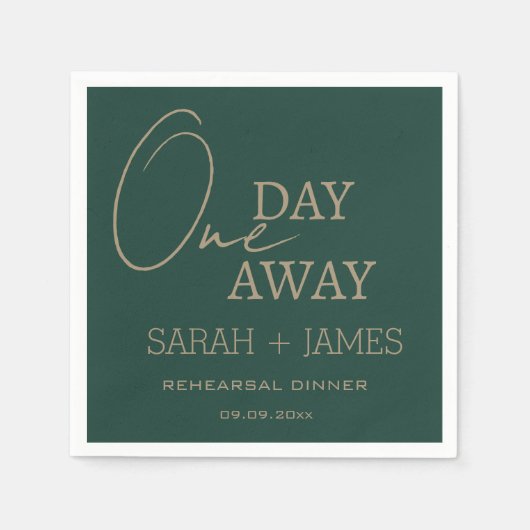 Moderne Emerald Green Probe Dinner Hochzeit Serviette (Vorderseite)