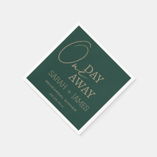 Moderne Emerald Green Probe Dinner Hochzeit Serviette (Ecke)