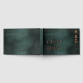 Moderne Emerald Green & Rose Gold Foil Wedding Gästebuch (Voll)