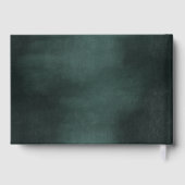 Moderne Emerald Green & Rose Gold Foil Wedding Gästebuch (Rückseite)