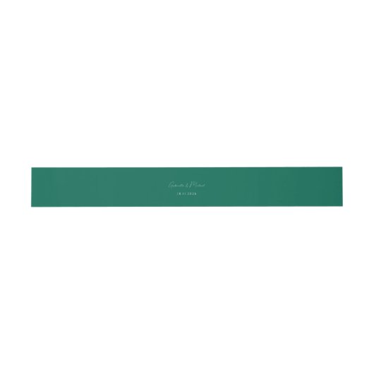 Moderne Emerald Green Script-Einladung Einladungsbanderole (Flach)