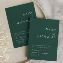 Moderne Emerald Green Wedding Einladung