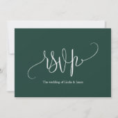 Moderne Emerald Green Wedding Meal Choice Card Einladung (Vorderseite)