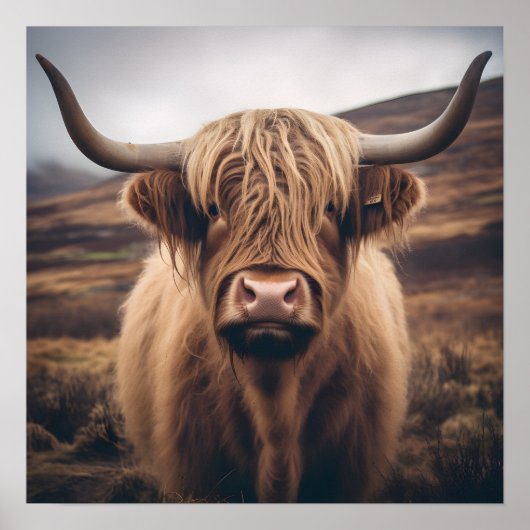 Moderne emotionale Hochland-Kuh-Plakatwand Poster (Vorne)