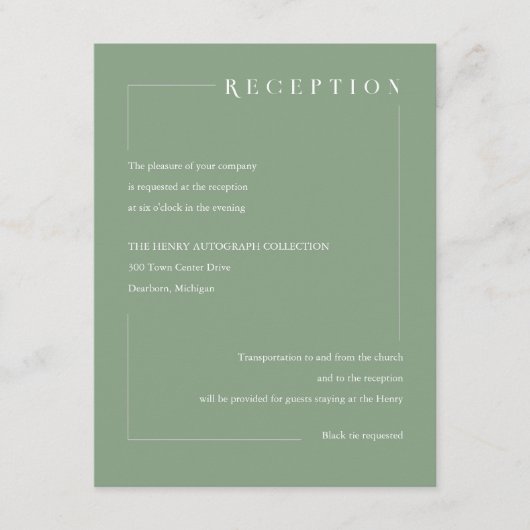 Moderne Empfang-Karte, Initialen Begleitkarte (Vorderseite)