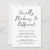 Moderne 'Endlich offiziell machen' Hochzeit Einladung (Vorderseite)