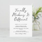 Moderne 'Endlich offiziell machen' Hochzeit Einladung (Stehend Vorderseite)
