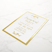 Moderne Engagement Party Gold Leaf Elegant Folieneinladung (Gedreht)
