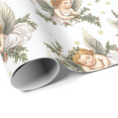 Moderne Engel Muster Geschenkpapier (Rolleneckpunkt)